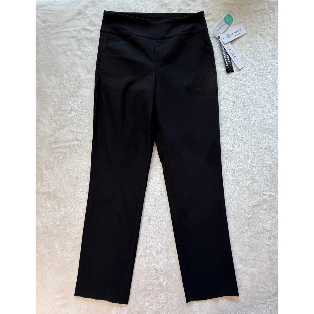 Tribal Black Flatten It Straight Leg Trousers Women Size 4 NWT